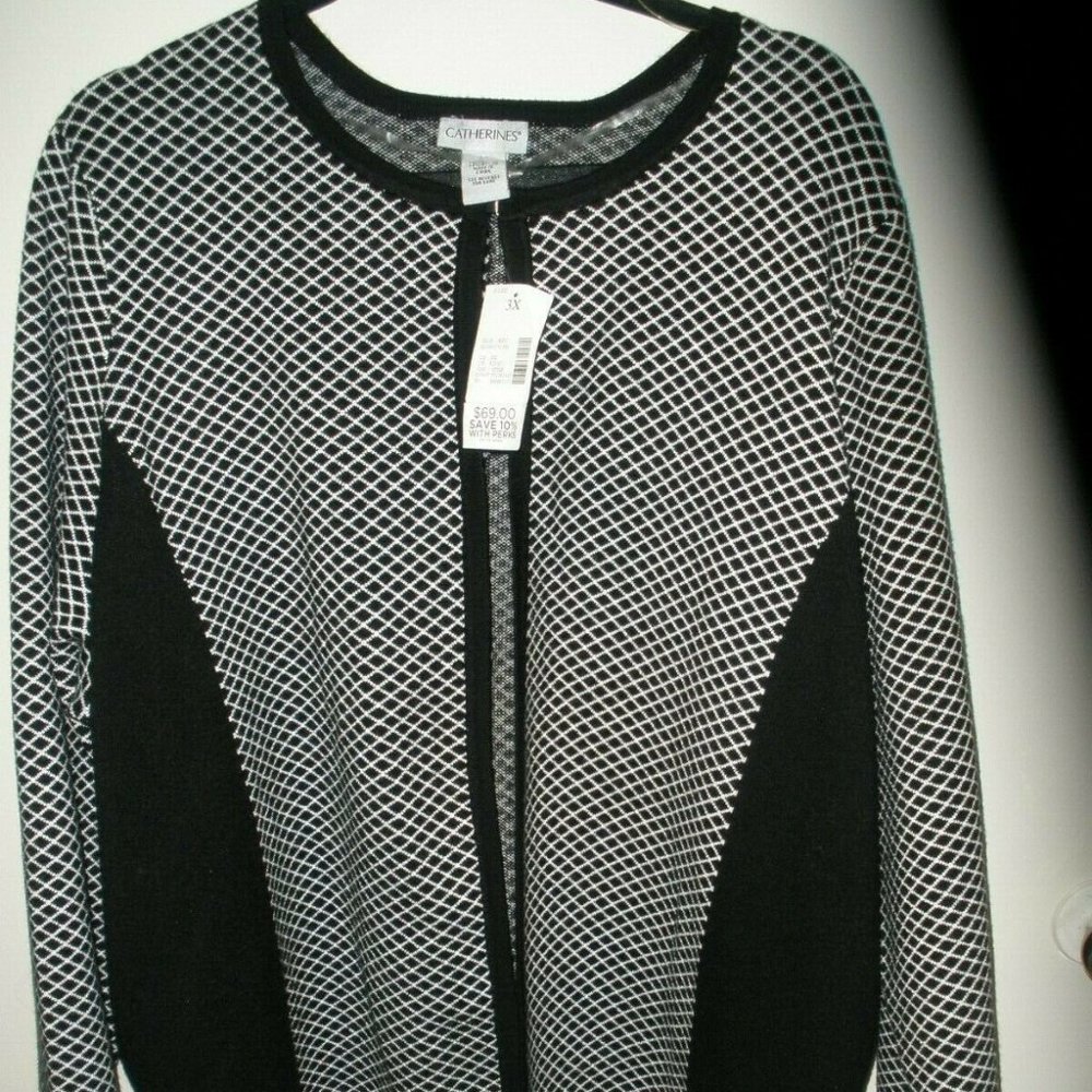 Catherines Black  Open Front Cardigan ~ Sz 3X